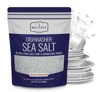 Sea Salt Superstore Lavavajillas - Suavizante de agua totalmente natural para un acabado limpio - Compatible con lavavajillas Bosch, Miele, Thermador, Whirlpool y más - Grueso de grado alimenticio