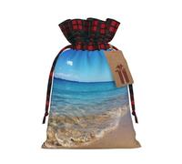 Sea Seen From The Top 1 bolsa de Navidad con cordón de 8.3 x 11.8 pulgadas, bolsa robusta para regalos y artículos esenciales de uso diario