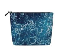 Sea Seen from The Top - Bolsa de viaje de cáñamo falso para mujer, bolsa de cosméticos de gran capacidad, organizador con cremallera para uso diario