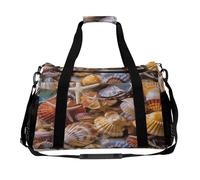 Sea Shell Treasures Bag - Bolsa de hombro ajustable, doble cremallera, gran capacidad y multifunción, bolsa de viaje para mujer, viajes, gimnasio, fin de semana.