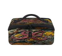 Sea Star - Bolsa de maquillaje de viaje, portátil, impermeable, abierta, plana, para artículos de tocador, cosméticos, organizador de viaje para mujeres y hombres