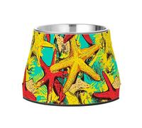 Sea Star - Cuenco de agua elevado de acero inoxidable con diseño de dibujos animados para perros de alimentación lenta y fatiga