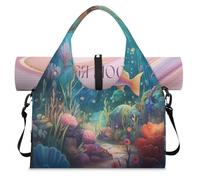 Sea Submarine World Oceans - Bolsa deportiva con compartimento para zapatos, fin de semana, bolsa de equipaje para gimnasio, yoga, viajes, color, L, Bolsa de viaje