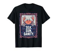 Sea. Sun. Sanity. Happy Crab Beach Ocean Camiseta