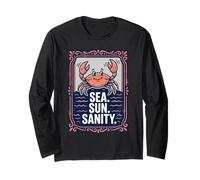 Sea. Sun. Sanity. Happy Crab Beach Ocean Manga Larga