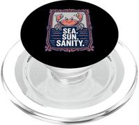 Sea. Sun. Sanity. Happy Crab Beach Ocean PopSockets PopGrip para MagSafe