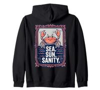 Sea. Sun. Sanity. Happy Crab Beach Ocean Sudadera con Capucha