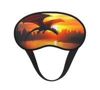 Sea Sunset Flying Dragon - Antifaz para dormir con diseño de dragón volador, suave y ajustable para bloquear la luz completa, sueño profundo, viajes y relajación