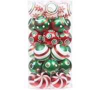 Sea Team 60 mm/2,36" - Juego de Adornos Pintados en Color y Brillantes y Bolas Colgantes para árbol de Navidad, 30 Piezas