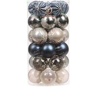 Sea Team 60 mm/2,36" - Juego de Adornos Pintados en Color y Brillantes y Bolas Colgantes para árbol de Navidad, 30 Piezas