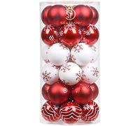 Sea Team 60 mm/2,36" - Juego de Adornos Pintados en Color y Brillantes y Bolas Colgantes para árbol de Navidad, 30 Piezas