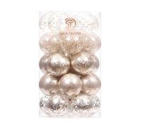 Sea Team 60 mm / 2,36 Pulgadas Adornos de Bolas de Navidad Transparentes, Adornos de Navidad Transparentes, Adornos de Navidad de plástico irrompibles, Bombillas de Navidad (30 Unidades, champán)