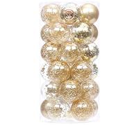 Sea Team 60mm/2.36" Adornos Variados Transparentes Bolas de Navidad,Decoraciones Ornamentales Resistente.para Colgar en el árbol de Navidad,Paquete de Regalar Portátil Set de Navidad(30pcs)