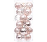 Sea Team 70mm/2.76" Adornos Variados Transparentes Bolas de Navidad,Decoraciones Ornamentales Resistente.para Colgar en el árbol de Navidad,Paquete de Regalar Portátil Set de Navidad(24pcs)