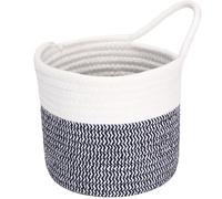 Sea Team Cestas Colgantes de Cuerda de Algodón, Cesta de Almacenamiento Tejida Pequeña de 17 cm, Bolsa de Bicicleta, Plantador de Tela, Maceta, Organizador de Pared, Puerta para Llaves, Billeteras