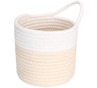 Sea Team Cestas Colgantes de Cuerda de Algodón, Cesta de Almacenamiento Tejida Pequeña de 17 cm, Bolsa de Bicicleta, Plantador de Tela, Maceta, Organizador para Pared, Puerta para Llaves, Billeteras