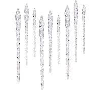 Sea Team Decoraciones navideñas Transparentes/coloradas de carámbano de Vidrio para Decorar el árbol de Navidad, 1.57, 1.97, 2.36 Pulgadas, Juego de 36