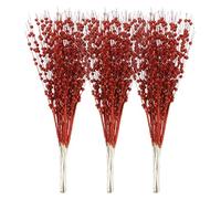 Sea Team - Paquete de 24 Adornos Tallos Bayas con Purpurina Artificial, Palos Decorativos Cuentas, ramitas Brillantes, Picos, Ramas para árbol de Navidad, jarrón pequeño, Vacaciones, Bodas, Fiestas