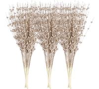 Sea Team - Paquete de 24 Adornos Tallos Bayas con Purpurina Artificial, Palos Decorativos Cuentas, ramitas Brillantes, Picos, Ramas para árbol de Navidad, jarrón pequeño, Vacaciones, Bodas, Fiestas