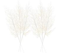 Sea Team Paquete de 24 ramas de pino artificiales con purpurina, varillas decorativas, tallos brillantes, púas, ramas para árbol de Navidad, jarrón pequeño, vacaciones, boda, fiesta, 14 pulgadas,