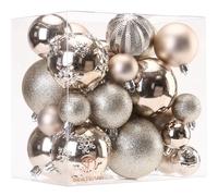 Sea Team Paquete de 36 adornos de bolas de Navidad con cuerdas, bolas de 1.57 a 3.15 pulgadas, bombillas de Navidad de plástico inastillables, decoraciones colgantes para árbol de Navidad, vacaciones,