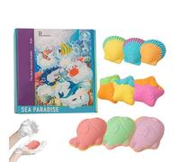 Sea Theme Bath Balls, Fun Sea Creature Bath Balls, 3.5 Inch Ball with Toys Inside, Kids Bathing Fun, Baths Ball with Colorful Surprise, Bubble Baths Girls Birthday Holiday Playdates