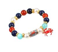 Sea Theme Beaded Bracelet - Adjustable Women Jewelry Wristband With Colorfu