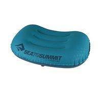Sea to Summit - Almohada de Viaje Ultraligera Aeros L - Contorneada y fácil de inflar - Tejido de poliéster 20D - Antideslizante - Ultraligera para Senderismo - 44 x 32 x 14 cm - Azul Aqua - 70 g