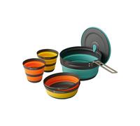 Sea to Summit - Kit de Cocina Plegable Ultraligero para 2 Personas (1 Cacerola, 2 Cuencos, 2 Tazas) de Silicona de Grado alimenticio, Aluminio anodizado Duro