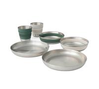 Sea to Summit Detour - Juego de vajilla plegable de acero inoxidable para 2 personas (2 platos, 2 cuencos, 2 tazones)