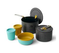 Sea TO Summit - Juego de Cocina Frontier Two Pot Cook - Juego de Cocina Ultraligero para Camping - 2 Personas, 6 Piezas - ollas antiadherentes de 2L y 3L + Tapa de colador + Cuencos y Vasos - Sin BPA
