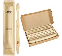 Sea Turtle Cepillo de dientes de bambú de cerdas vegetales, paquete de 10, cerdas naturales suaves para encías sensibles, reciclables, biodegradables, sin residuos, productos sostenibles ecológicos