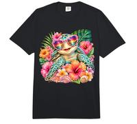 Sea Turtle Hawaiian Flowers Vacation Beach Summer Comfort Colors Adult Heavyweight T-Shirt