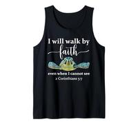 Sea Turtle I Will Walk by Faith Not Sight When I Cannot See Camiseta sin Mangas