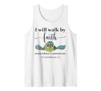 Sea Turtle I Will Walk by Faith Not Sight When I Cannot See Camiseta sin Mangas