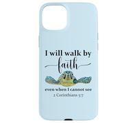 Sea Turtle I Will Walk by Faith Not Sight When I Cannot See Carcasa para iPhone 15 Plus