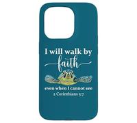 Sea Turtle I Will Walk by Faith Not Sight When I Cannot See Carcasa para iPhone 15 Pro