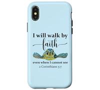 Sea Turtle I Will Walk by Faith Not Sight When I Cannot See Carcasa para iPhone X/XS