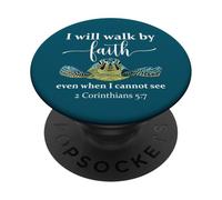 Sea Turtle I Will Walk by Faith Not Sight When I Cannot See PopSockets PopGrip Adhesivo