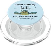 Sea Turtle I Will Walk by Faith Not Sight When I Cannot See PopSockets PopGrip para MagSafe