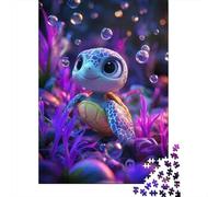 Sea Turtle Rompecabezas para Adultos Underwater Neon 1000 Piezas Papel Reciclado para Adultos Rompecabezas Divertido Regalo Y Actividad En Casa 70x50cm/1000pcs