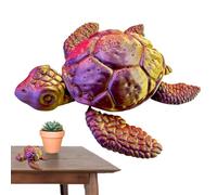 Sea Turtle Statue - Realistic 3D Printed Articulated Turtle Sculpture | Interactive Animal Model, Desktop Ornament Decoration For Study Table Shelf Bedroom Kid Room Gift Collectible Turtles Statue