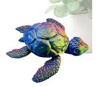 Sea Turtle Statue - Realistic 3D Printed Articulated Turtle Sculpture | Interactive Animal Model, Desktop Ornament Decoration For Study Table Shelf Bedroom Kid Room Gift Collectible Turtles Statue