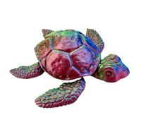 Sea Turtle Statue, Realistic 3D Printed Fidget Sculpture, Articulated Animal Model with Movable Joints, Desktop Decor for Men, Women, Boys, Kids Youth, Use and More