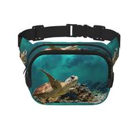 Sea Turtle1 - Riñonera para mujer con correa ajustable para entrenamiento, correr, senderismo, riñonera cruzada, Black, Talla única