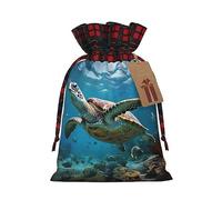 Sea Turtles - 1 bolsa de Navidad con cordón de 8.3 x 11.8 pulgadas, bolsa robusta para regalos y artículos esenciales de uso diario