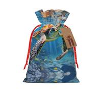 Sea Turtles - 1 bolsa de Navidad con cordón de 8.3 x 11.8 pulgadas, bolsa robusta para regalos y artículos esenciales de uso diario