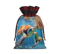 Sea Turtles - 1 bolsa de Navidad con cordón de 8.3 x 11.8 pulgadas, bolsa robusta para regalos y artículos esenciales de uso diario