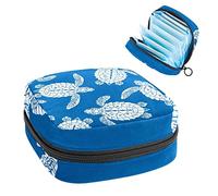Sea Turtles Blue Period Pouch portátil, tampón bolsa de almacenamiento para servilletas sanitarias, Varios colores, 4.7x6.6x6.6 in/12x17x17 cm
