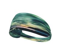 Sea Under The Aurora Borealis - Diadema deportiva elástica estampada adecuada para correr, fitness, tenis, yoga